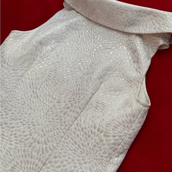 Michael Kors Sleeveless Cocktail Dress Size 6 Metallic Gold/Ivory Blend - Picture 6 of 9